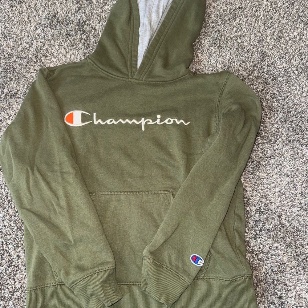Champion Olive Green Athletic Hoodie